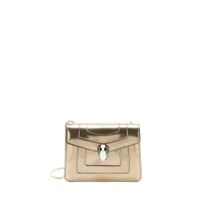 Bvlgari Serpenti Forever Shoulder Bag Patent Metallic Gold GHW